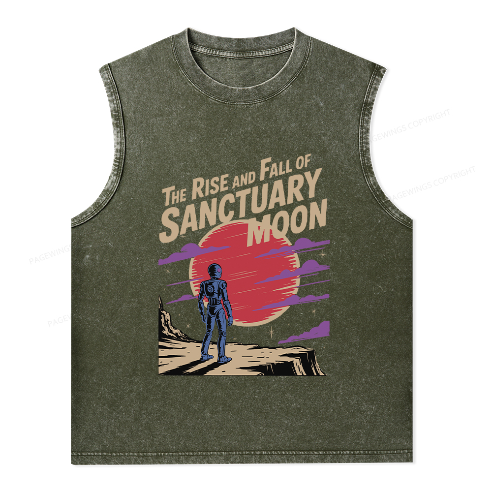 Pagewings The Rise And Fall Of Sanctuary Moon Unisex Washed Tank Top