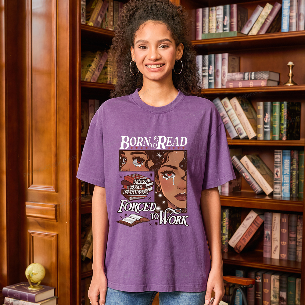 Pagewings Born to Read Bookish Unisex Washed T-shirt