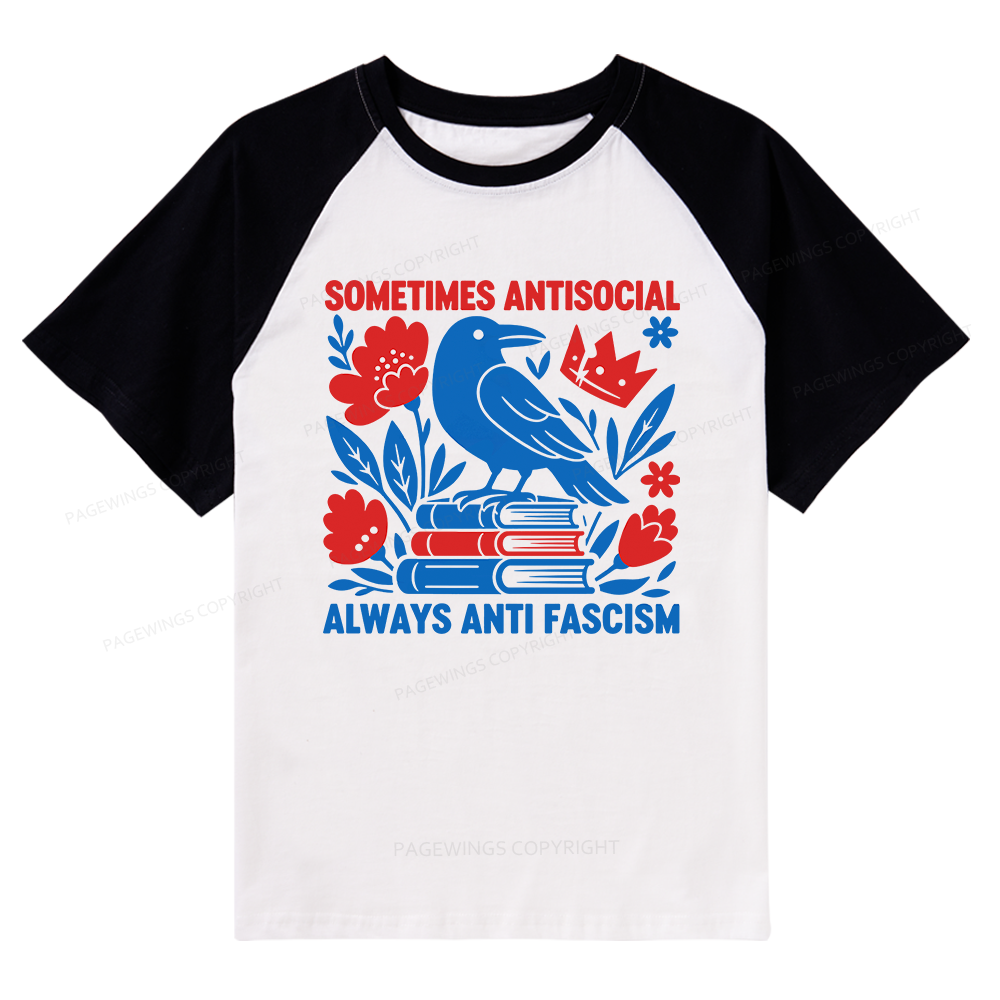 Pagewings Anti Fascism Raglan T-shirt