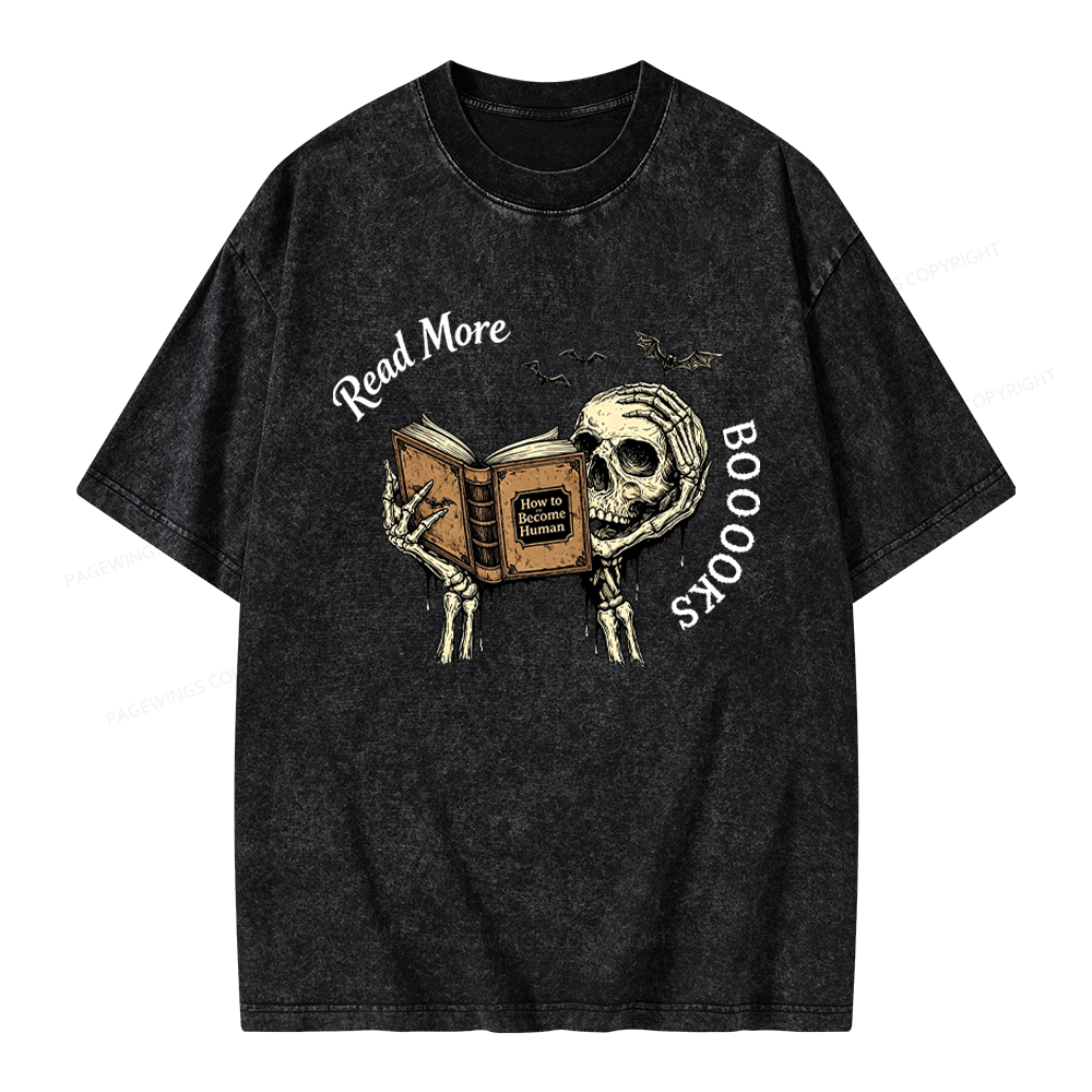 Pagewings Read More Books Unisex Washed T-shirt