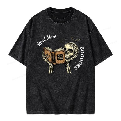 Pagewings Read More Books Unisex Washed T-shirt