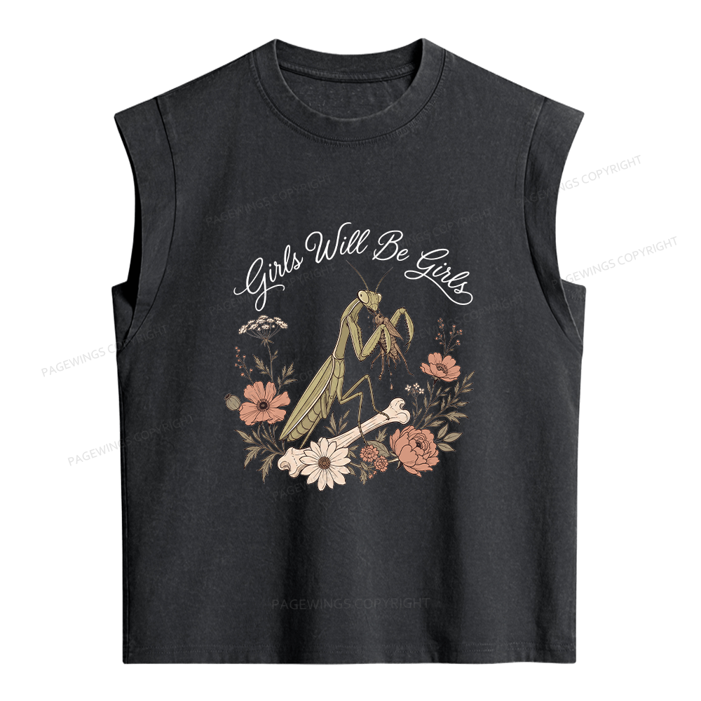 Pagewings Girls Will Be Girls Women's Washed Tank Top