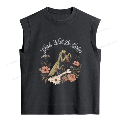 Pagewings Girls Will Be Girls Women's Washed Tank Top
