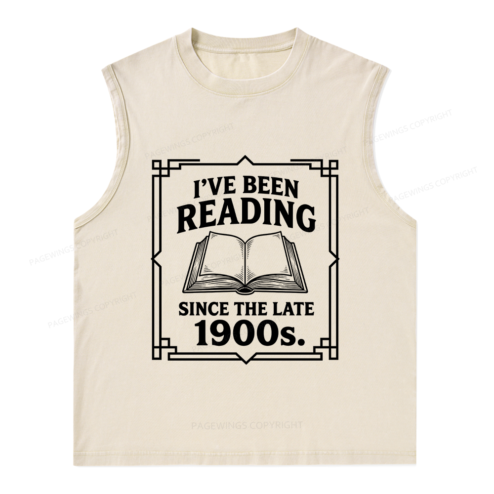 Pagewings I’ve Been Reading Since The Late 1900s Unisex Washed Tank Top