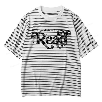 Pagewings Its a Good Day to Read Unisex Striped T-Shirt