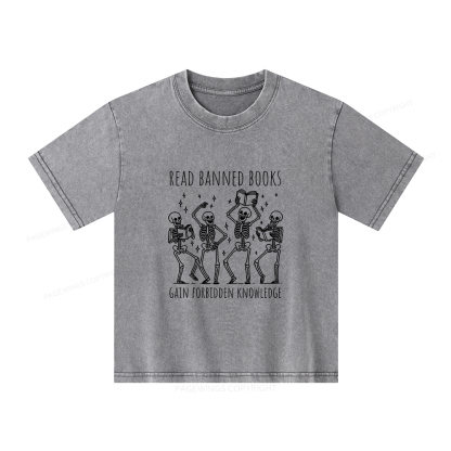Pagewings Reading Books Tee Book Lover Gift Unisex Kids Washed T-shirt
