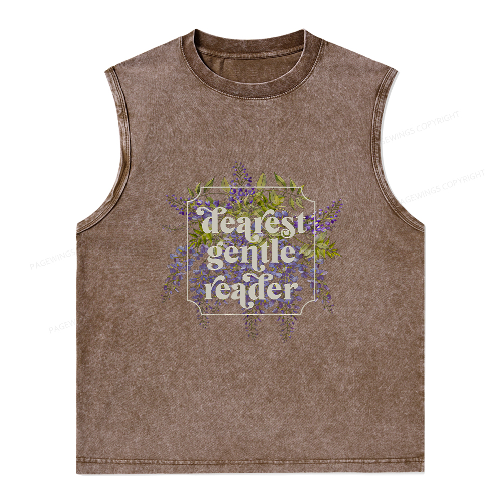 Pagewings Dearest Gentle Reader Unisex Washed Tank Top