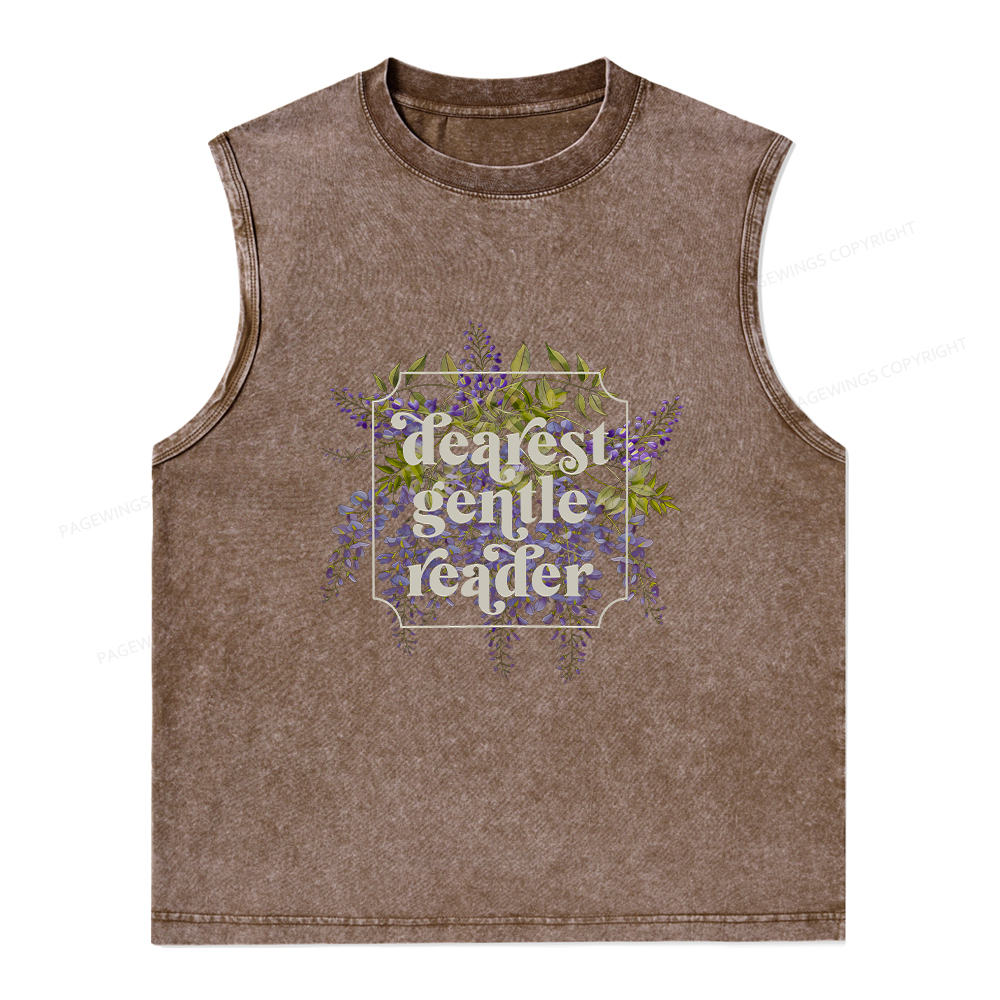 Pagewings Dearest Gentle Reader Unisex Washed Tank Top