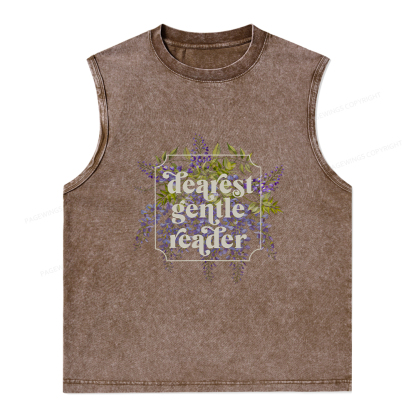 Pagewings Dearest Gentle Reader Unisex Washed Tank Top