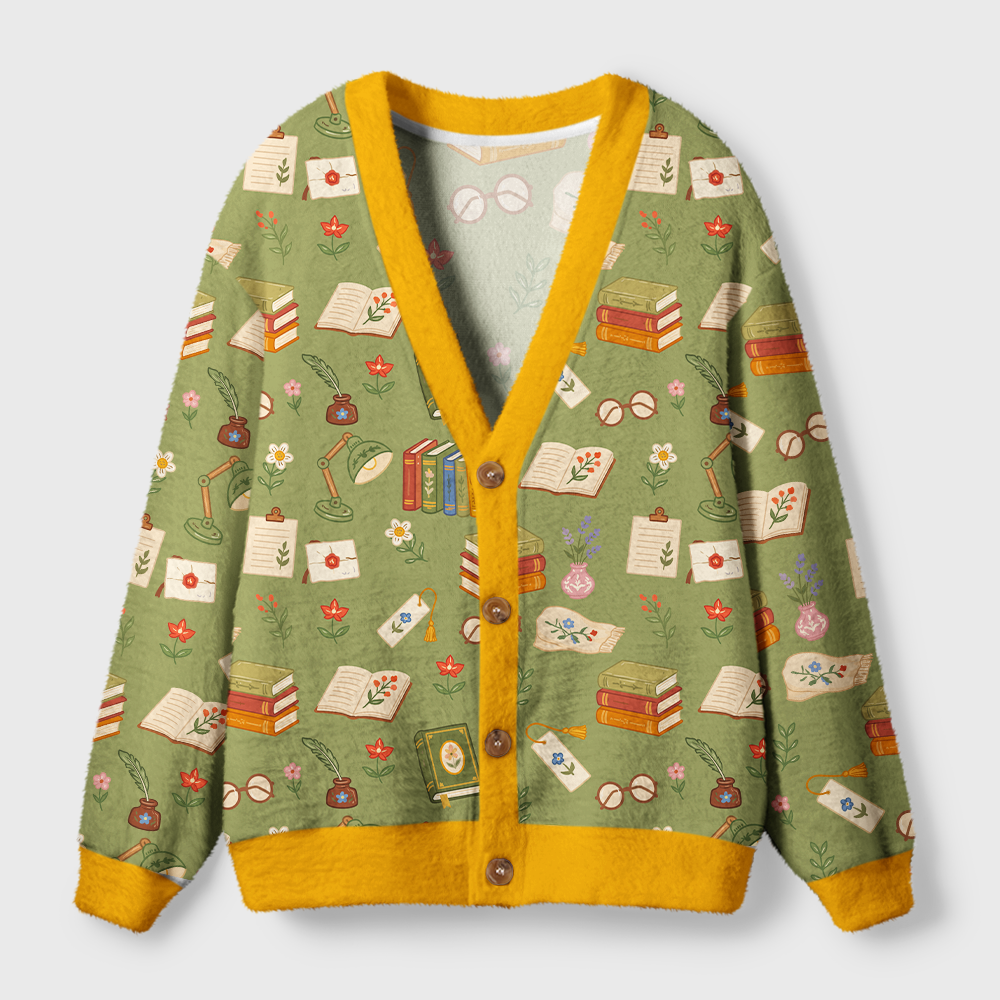 Pagewings Book Lover Light Knit Unisex Cardigan Sweaters