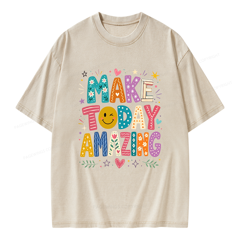 Pagewings Make Today Amazing Unisex Washed T-shirt