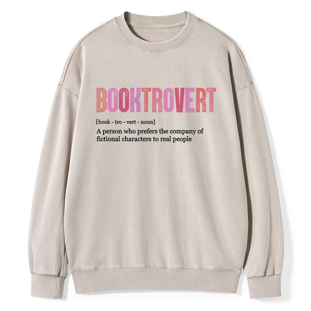 Pagewing Funny Book Lover Unisex Washed Sweatshirt