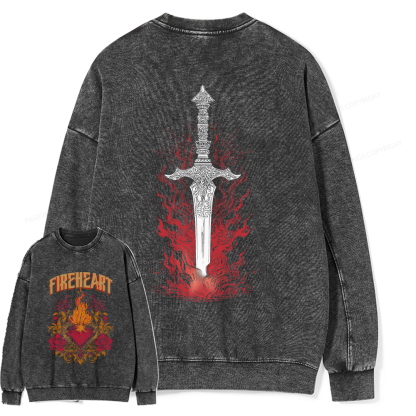 Pagewings Fireheart Unisex Washed Sweatshirt