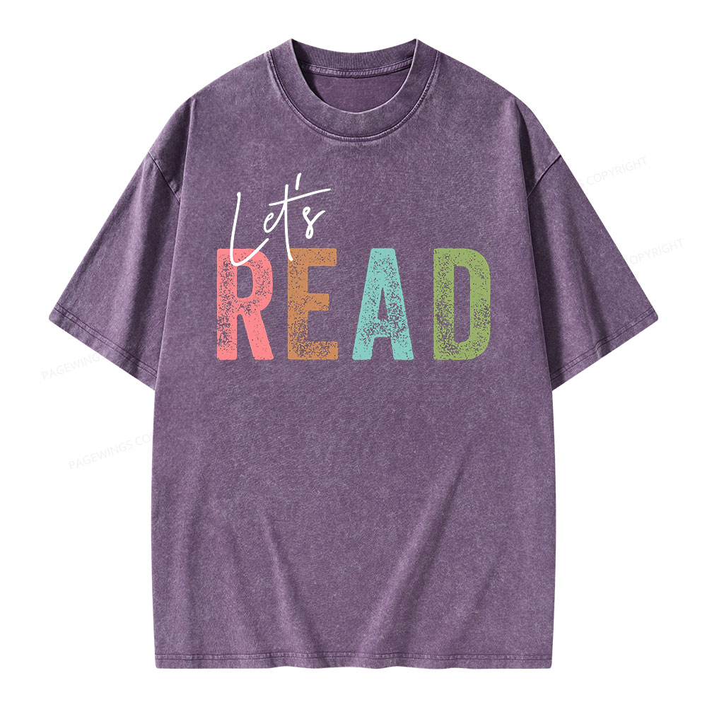 Pagewings Let's Read Unisex Washed T-shirt