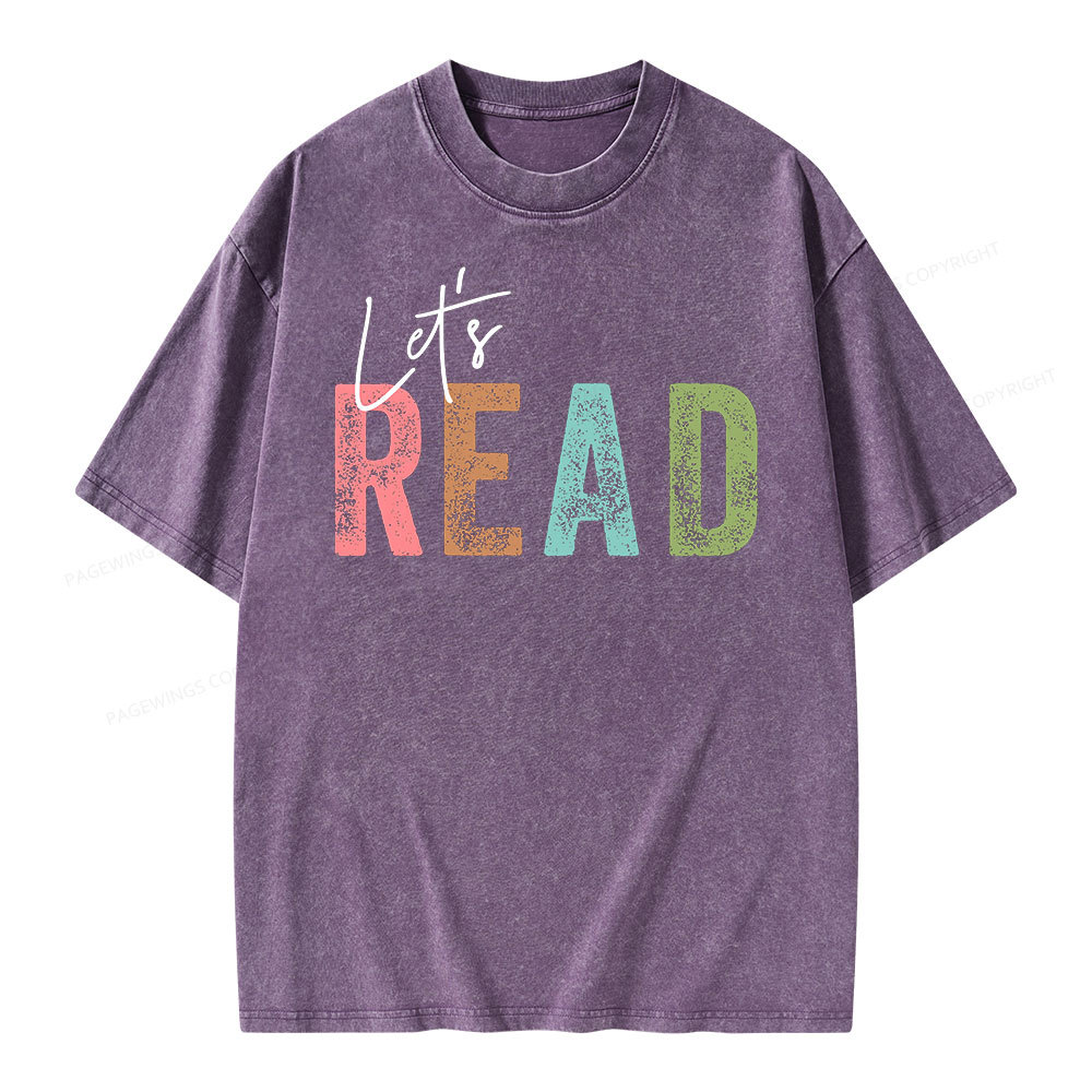 Pagewings Let's Read Unisex Washed T-shirt