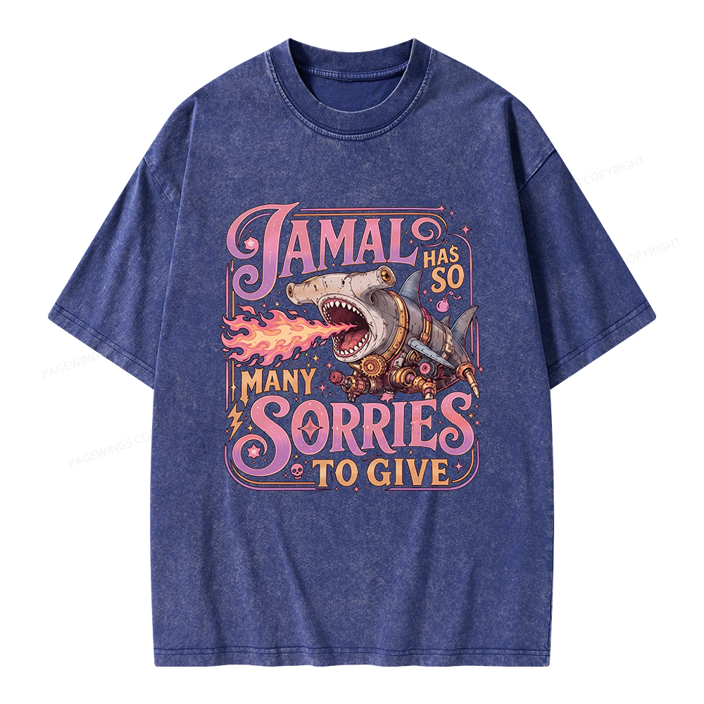 Pagewings So Many Sorries To Give Unisex Washed T-shirt