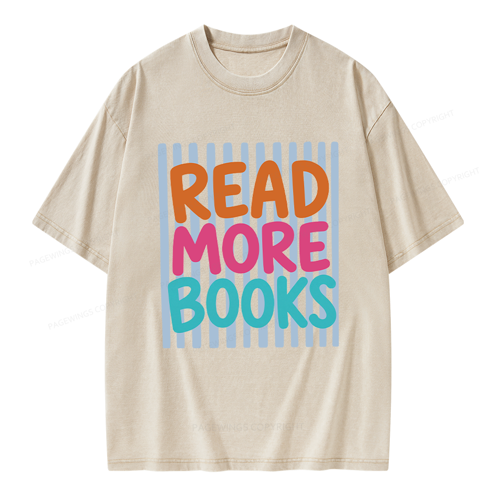 Pagewings Read More Books Unisex Washed T-shirt