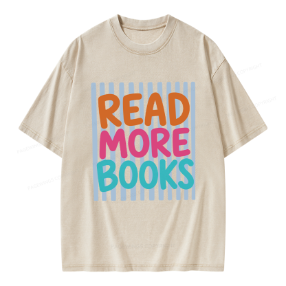 Pagewings Read More Books Unisex Washed T-shirt