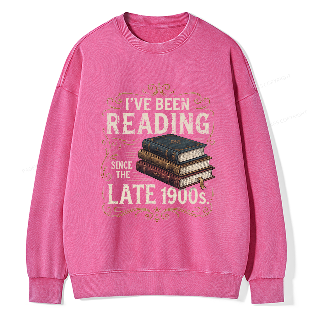 Pagewings Vintage Reading Since Late 1900s Unisex Washed Sweatshirt
