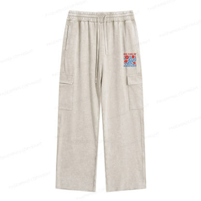 Pagewings Big Fan Of Human Rights Unisex Washed Cargo Sweatpants