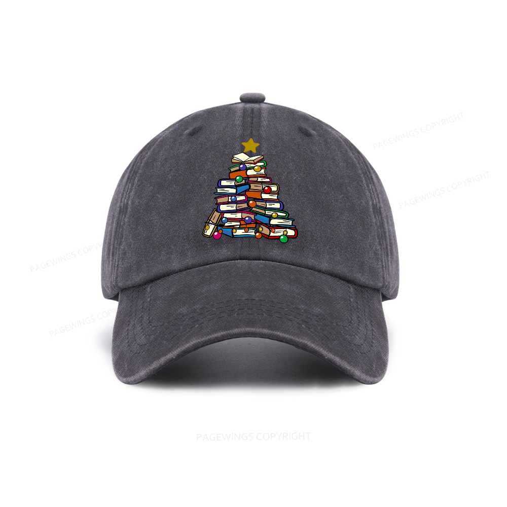 Pagewings Christmas Tree Bookworm Washed Cap