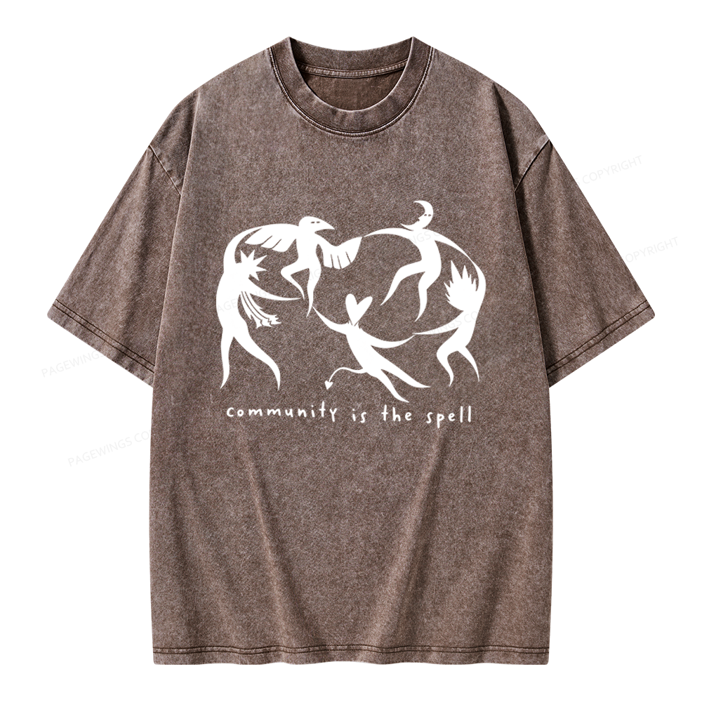 Pagewings Community is the Spell Unisex Washed T-shirt
