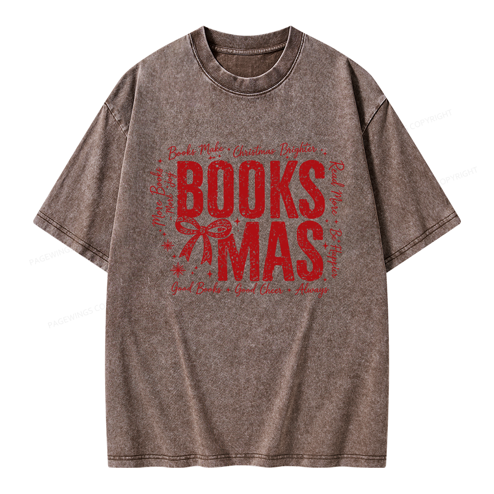 Pagewings Booksmas Unisex Washed T-shirt