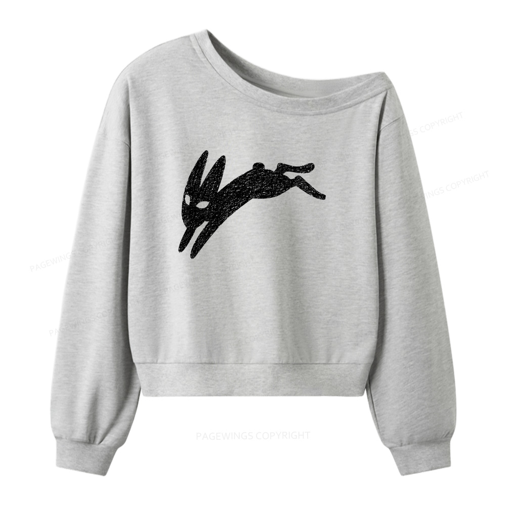Pagewings Death Bunny Women Off  Shoulder Sweatshirt