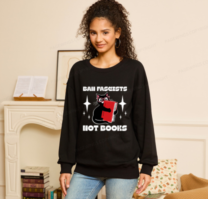 Pagewings Ban Fascists Not Books Unisex Classic Sweatshirt