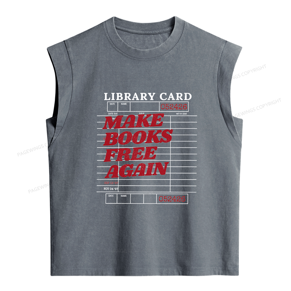 Pagewings Make Books Free Again Women's Washed Tank Top