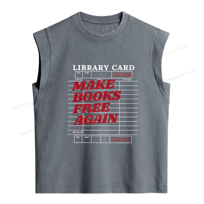 Pagewings Make Books Free Again Women's Washed Tank Top