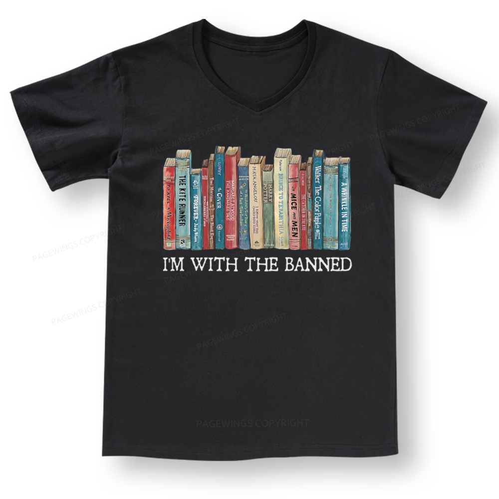 Pagewings I'm With The Banned V-neck T-shirt 