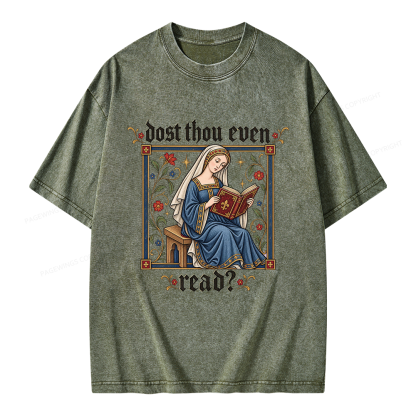 Pagewings Dost Thou Even Read Unisex Washed T-shirt