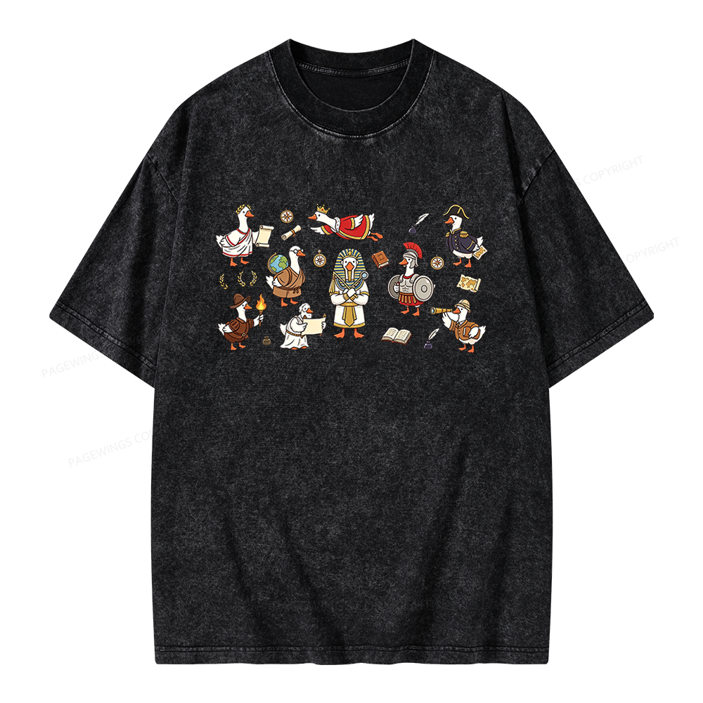 Pagewings History Teacher Goose Unisex Washed T-shirt
