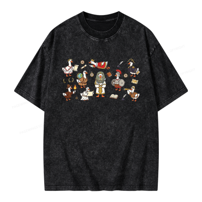 Pagewings History Teacher Goose Unisex Washed T-shirt