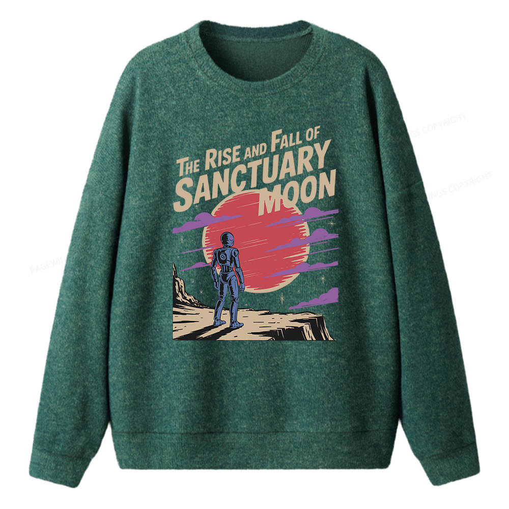 Pagewings The Rise And Fall Of Sanctuary Moon Unisex Knit Sweatshirt