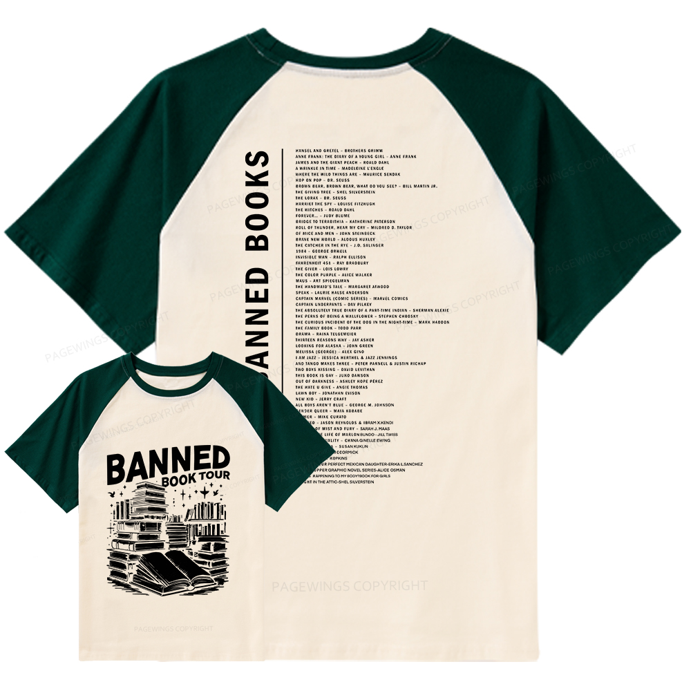 Pagewings Banned Book Raglan T-shirt