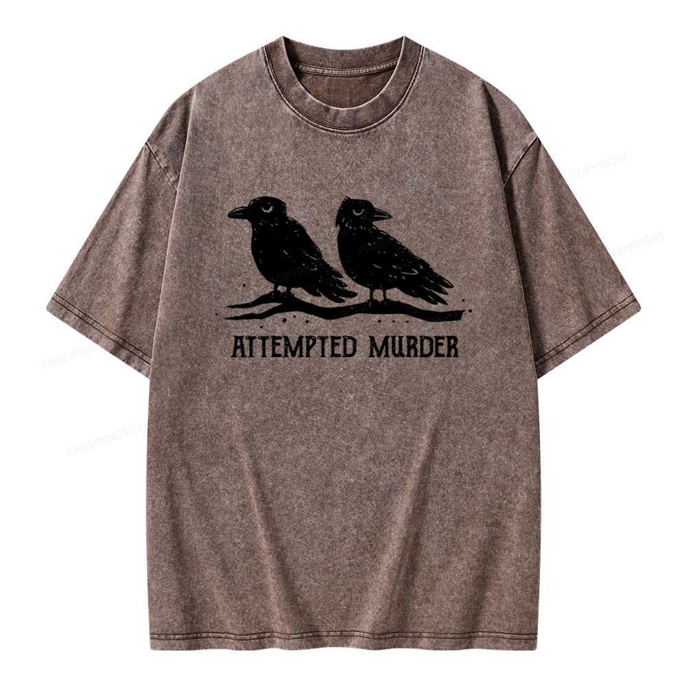 Pagewings Attempted Murder Unisex Washed T-shirt