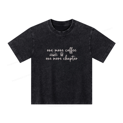 Pagewings Just One More Coffee and Books Unisex Kids Washed T-shirt