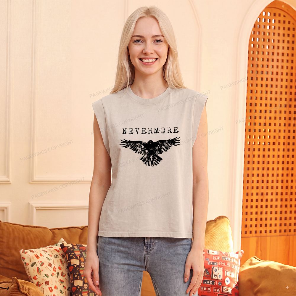 Pagewings Nevermore Women's Washed Tank Top