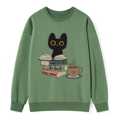 Pagewings Read Books Be Kind Stay Weird Unisex Classic Sweatshirt