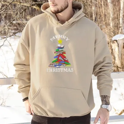 Pagewings Merry Christmas Book Tree Unisex Classic Hoodie