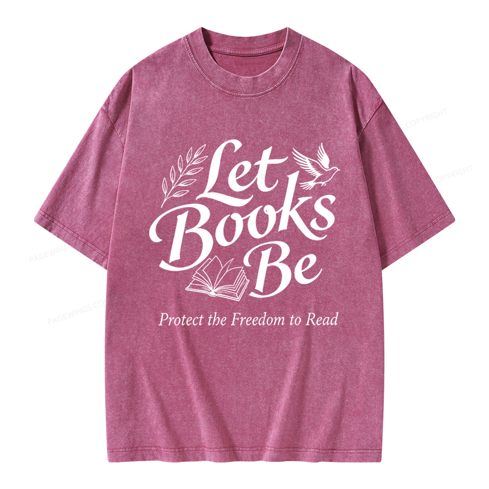 Pagewings Let Books Be Unisex Washed T-shirt