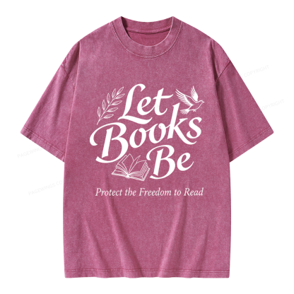 Pagewings Let Books Be Unisex Washed T-shirt