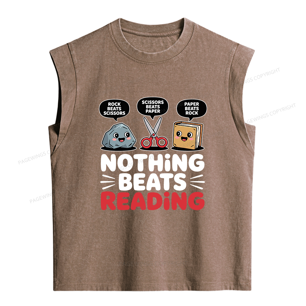 Pagewings Reading Teacher Women's Washed Tank Top