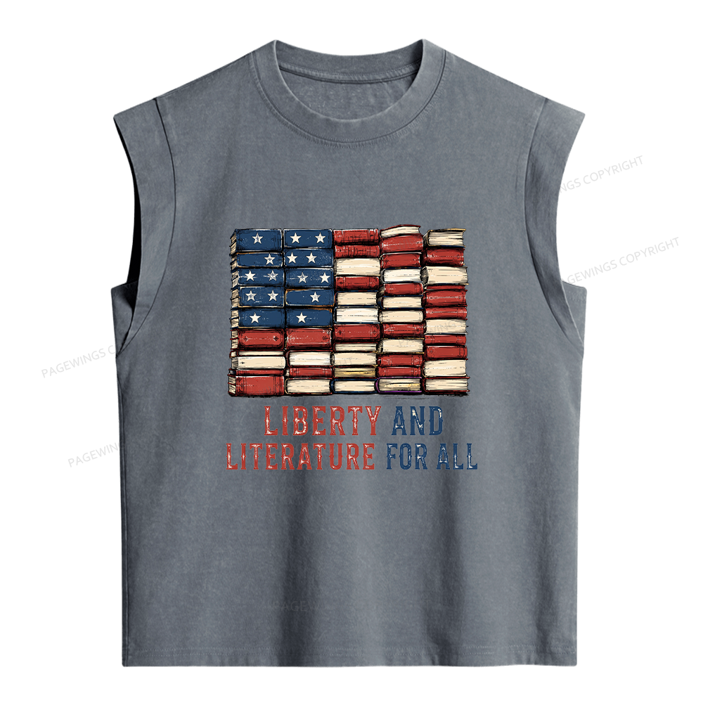 Pagewings Liberty and Literature Women's Washed Tank Top