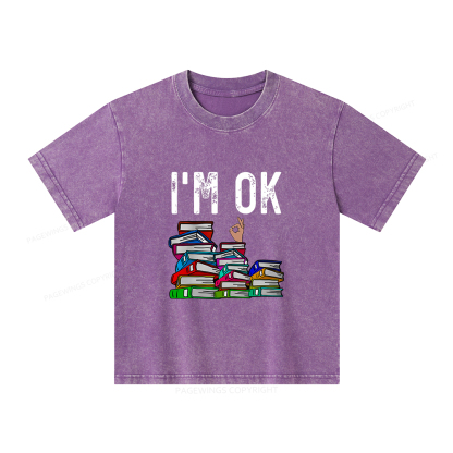 Pagewings Librarian Book Reader Funny Book Lover T Shirts Unisex Kids Washed T-shirt