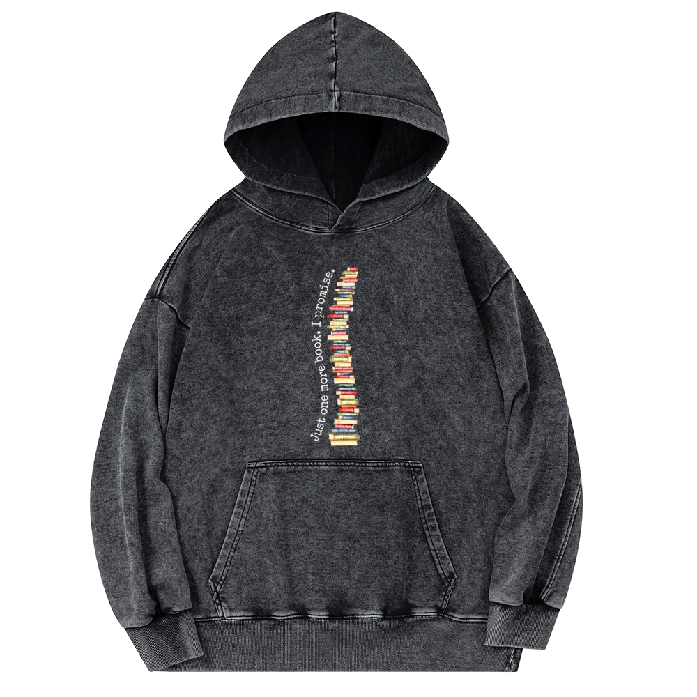 Pagewings Just One More Book I Promise Unisex Washed Hoodie