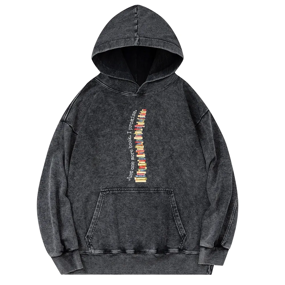 Pagewings Just One More Book I Promise Unisex Washed Hoodie