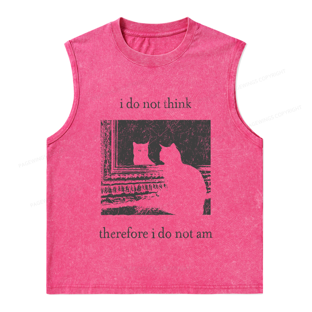 Pagewings I Do Not Think Therefore I Do Not Am Unisex Washed Tank Top